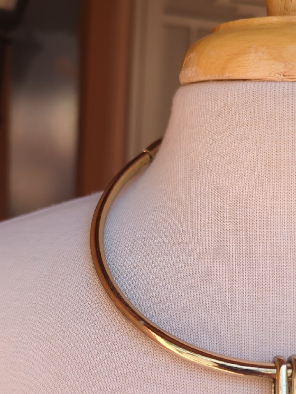 Chico's Gold Link Choker Necklace with Dangle Bar - Picture 5 of 5